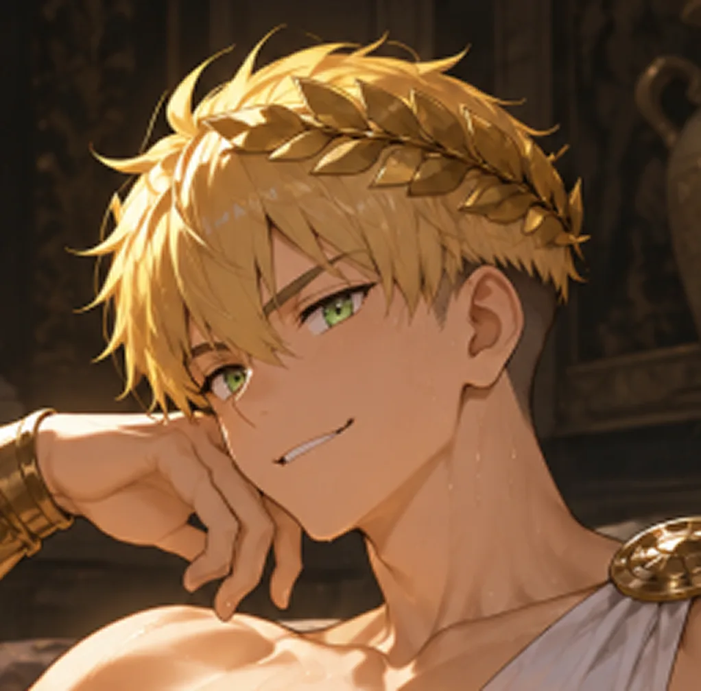 Close portrait of Atrey in warm palace light