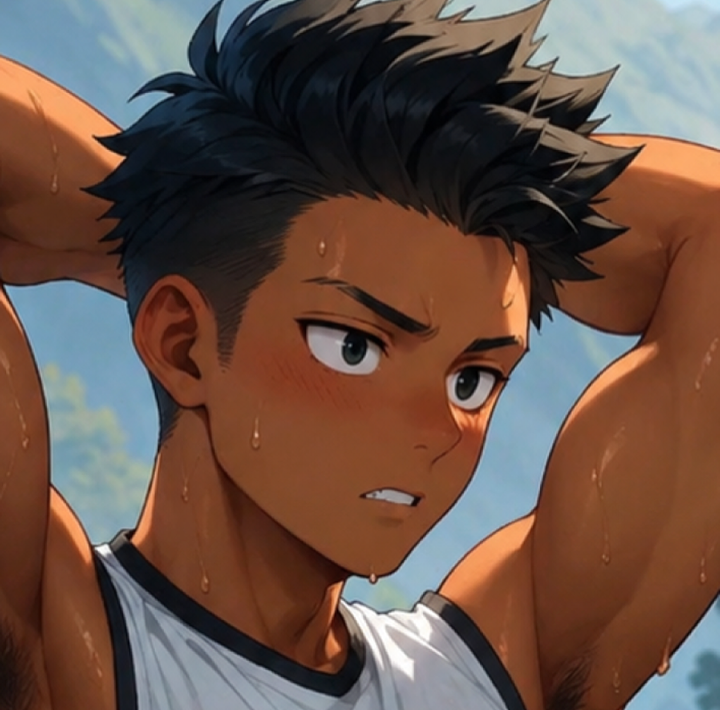 KJ after training with a focused expression